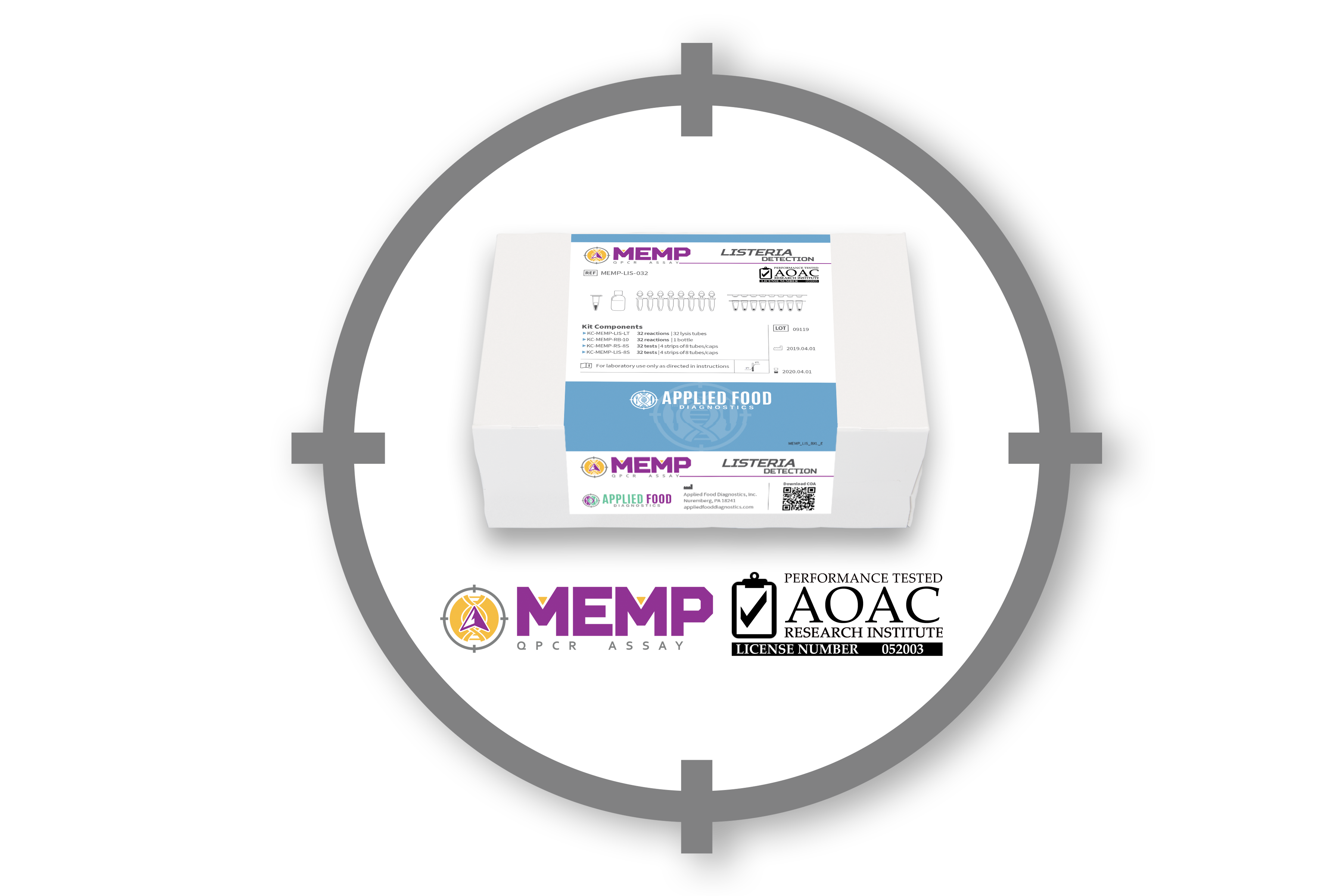 MEMP Kit on display with AOAC PTM and MEMP logo